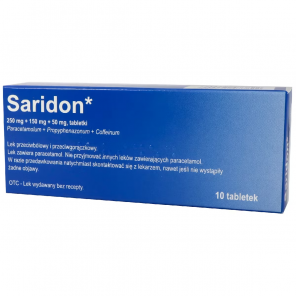 Saridon – lek na ból i gorączkę (import równoległy, 10 tabletek) - zdjęcie produktu