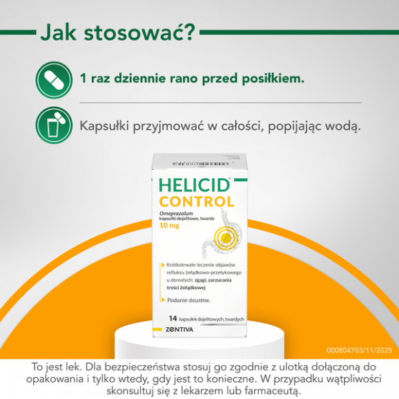 Helicid Control (10 mg) – kapsułki dojelitowe (14 szt.) - zdjęcie produktu