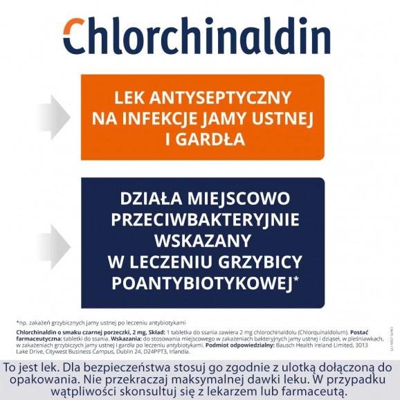 Chlorchinaldin o smaku czarnej porzeczki 2 mg – lek bez recepty (20 tabletek) - zdjęcie produktu