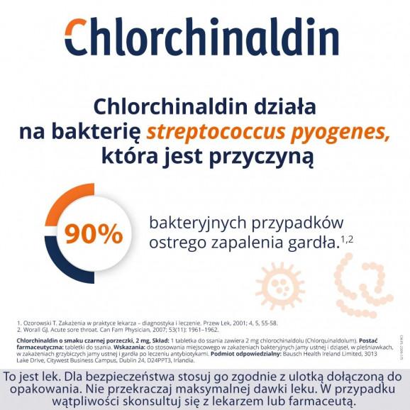 Chlorchinaldin o smaku czarnej porzeczki 2 mg – lek bez recepty (20 tabletek) - zdjęcie produktu