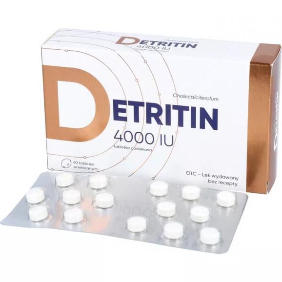 Detririn D3 4000j.m. - witamina D3 w tabletkach - 60 szt. - zdjęcie produktu
