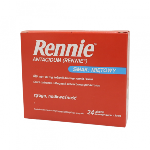 Rennie Antacidum – tabletki do żucia, smak miętowy (24 szt.) - zdjęcie produktu