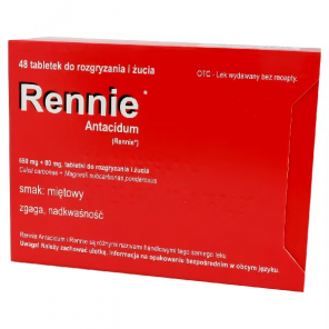 Rennie Antacidum – 48 tabletek do ssania - zdjęcie produktu