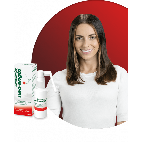 Benzydamine Neo-Angin 1,5 mg/ml – aerozol do gardła (30 ml) Benzydamine Neo-Angin 1,5 mg/ml – aerozol do gardła (30 ml) - zdjęcie produktu