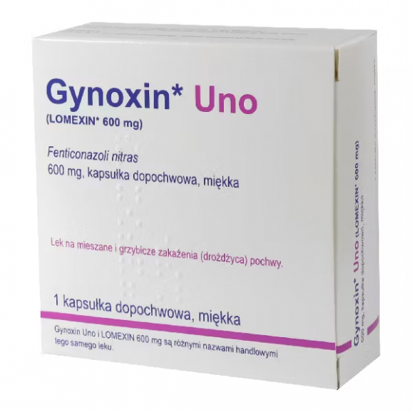 Gynoxin Uno 600 mg – kapsułka dopochwowa Gynoxin Uno 600 mg – kapsułka dopochwowa - zdjęcie produktu