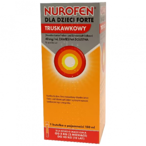 Nurofen Forte dla dzieci, smak truskawkowy – lek bez recepty (150 ml) - zdjęcie produktu
