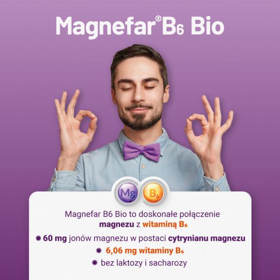 Magnefar B6 Bio – lek OTC (60 tabletek powlekanych) - zdjęcie produktu