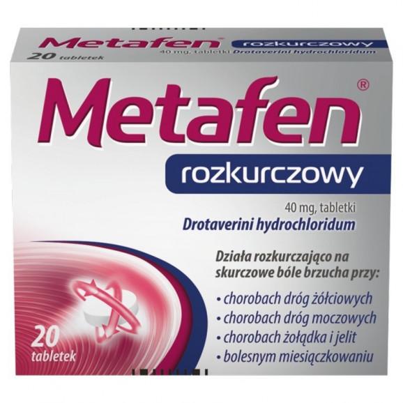 Metafen rozkurczowy 40 mg – lek bez recepty (20 tabletek) - zdjęcie produktu