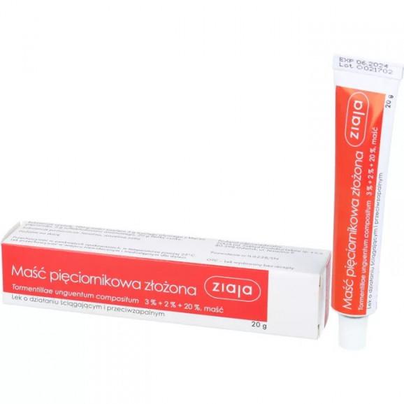 Ziaja Maść pięciornikowa złożona (3%+2%+20%) 20 g - zdjęcie produktu