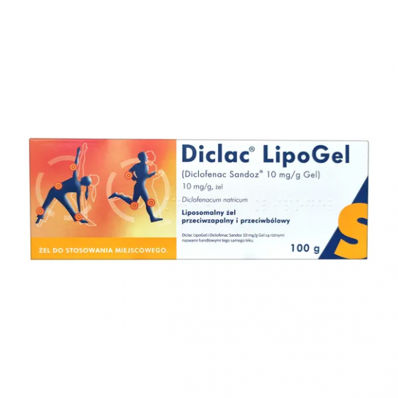 Diclac Lipogel 10 mg/g, żel, 100 g Diclac Lipogel 10 mg/g, żel, 100 g - zdjęcie produktu