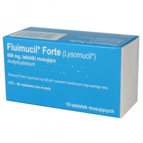 Fluimucil Forte 600 mg, tabletki musujące (10 sztuk) - zdjęcie produktu