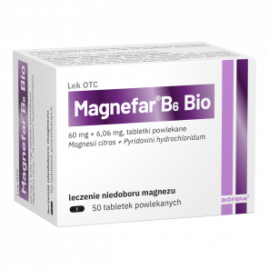 Magnefar B6 Bio – lek na niedobory magnezu (50 tabletek) - zdjęcie produktu