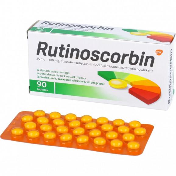 Rutinoscorbin – lek wzmacniający (90 tabletek powlekanych) Rutinoscorbin – lek wzmacniający (90 tabletek powlekanych) - zdjęcie produktu