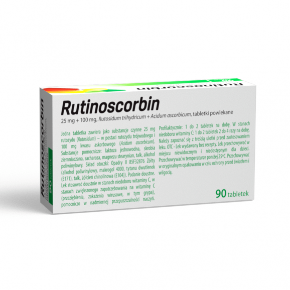 Rutinoscorbin – lek wzmacniający (90 tabletek powlekanych) Rutinoscorbin – lek wzmacniający (90 tabletek powlekanych) - zdjęcie produktu