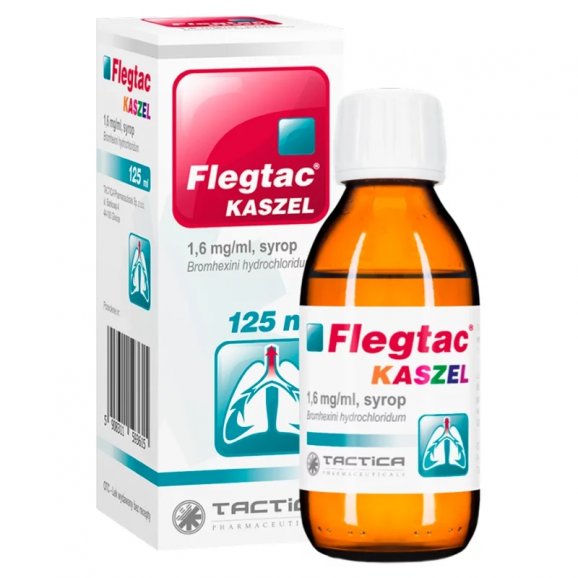 Flegtac Kaszel 1,6 mg/ml, syrop (125 ml) – lek bez recepty Flegtac Kaszel 1,6 mg/ml, syrop (125 ml) – lek bez recepty - zdjęcie produktu