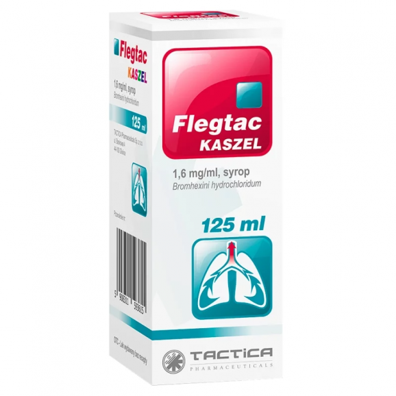 Flegtac Kaszel 1,6 mg/ml, syrop (125 ml) – lek bez recepty Flegtac Kaszel 1,6 mg/ml, syrop (125 ml) – lek bez recepty - zdjęcie produktu