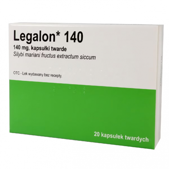 Legalon 140 mg – kapsułki twarde (20 kaps.) Legalon 140 mg – kapsułki twarde (20 kaps.) - zdjęcie produktu