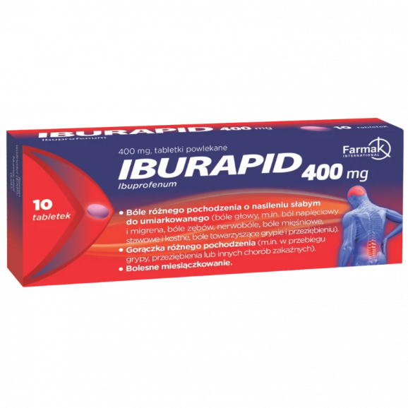 Iburapid 400 mg - 10 tabletek powlekanych Iburapid 400 mg - 10 tabletek powlekanych - zdjęcie produktu