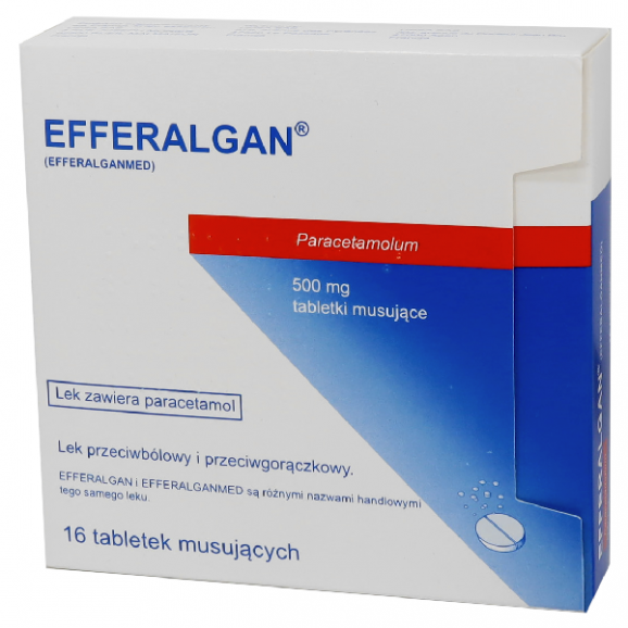 Efferalgan, 500 mg, tabletki musujące, 16 szt. Efferalgan, 500 mg, tabletki musujące, 16 szt. - zdjęcie produktu