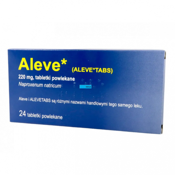 Aleve, 220 mg, tabletki powlekane – lek (24 sztuki) Aleve, 220 mg, tabletki powlekane – lek (24 sztuki) - zdjęcie produktu
