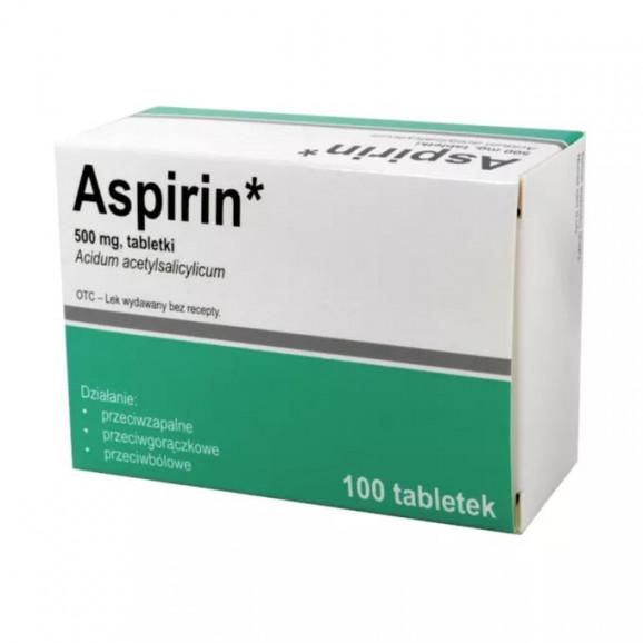 Aspirin 500 mg (100 tabletek) Aspirin 500 mg (100 tabletek) - zdjęcie produktu