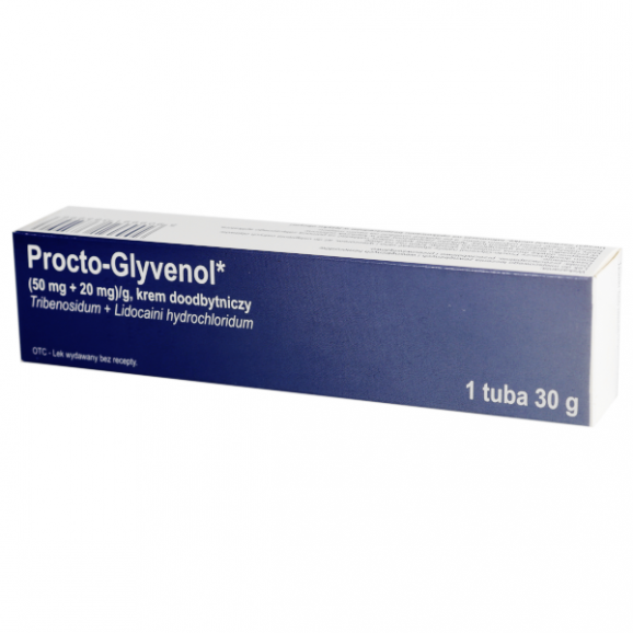 Procto-Glyvenol krem doodbytniczy (50 mg + 20 mg/g), 30 g, import równoległy Inpharm Procto-Glyvenol krem doodbytniczy (50 mg + 20 mg/g), 30 g, import równoległy Inpharm - zdjęcie produktu
