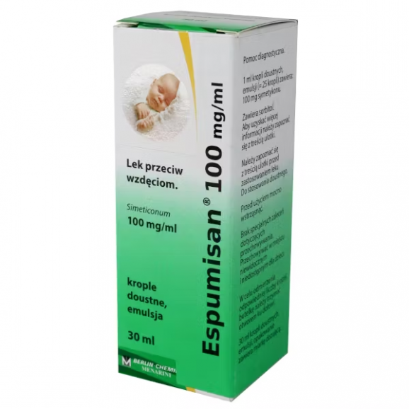 Espumisan 100 mg/ml - krople doustne, emulsja (30 ml) Espumisan 100 mg/ml - krople doustne, emulsja (30 ml) - zdjęcie produktu