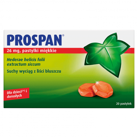 Prospan 26 mg, 20 pastylek miękkich – lek na kaszel mokry - zdjęcie produktu
