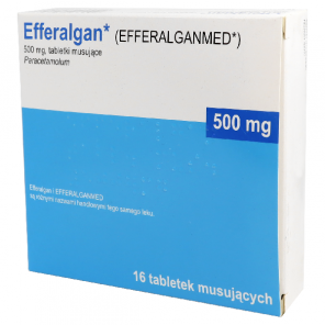 Efferalgan 500 mg – lek przeciwbólowy i przeciwgorączkowy (16 tabletek musujących) - zdjęcie produktu