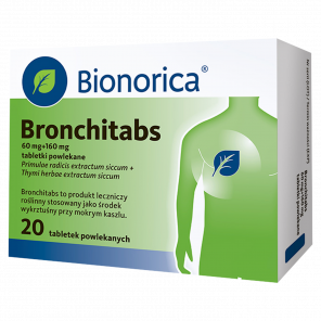 Bronchitabs 60 mg+160 mg – produkt leczniczy (20 tabletek) - zdjęcie produktu