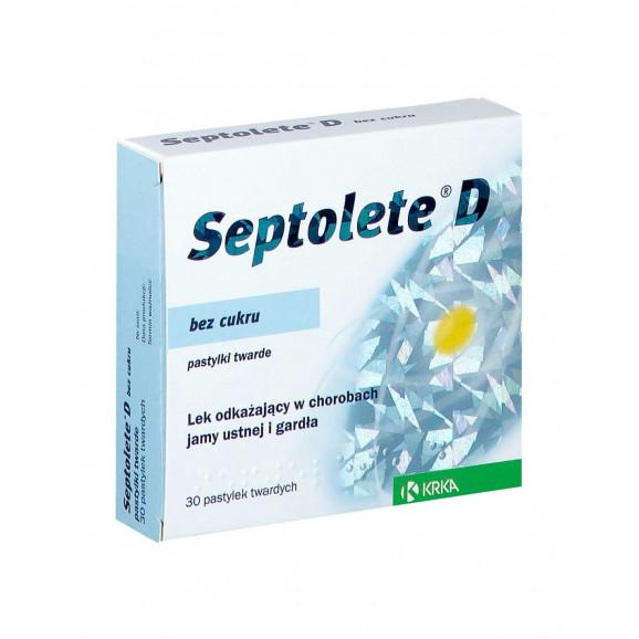 Septolete D, bez cukru, pastylki do ssania (30 szt.) Septolete D, bez cukru, pastylki do ssania (30 szt.) - zdjęcie produktu