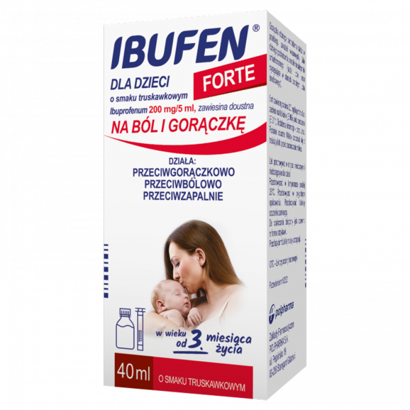 Ibufen dla dzieci Forte – zawiesina doustna o smaku truskawkowym (40 ml) Ibufen dla dzieci Forte – zawiesina doustna o smaku truskawkowym (40 ml) - zdjęcie produktu
