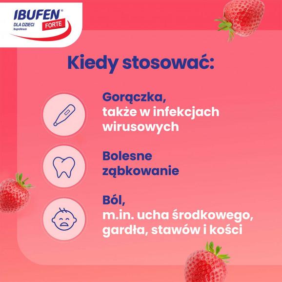 Ibufen dla dzieci Forte – zawiesina doustna o smaku truskawkowym (40 ml) Ibufen dla dzieci Forte – zawiesina doustna o smaku truskawkowym (40 ml) - zdjęcie produktu