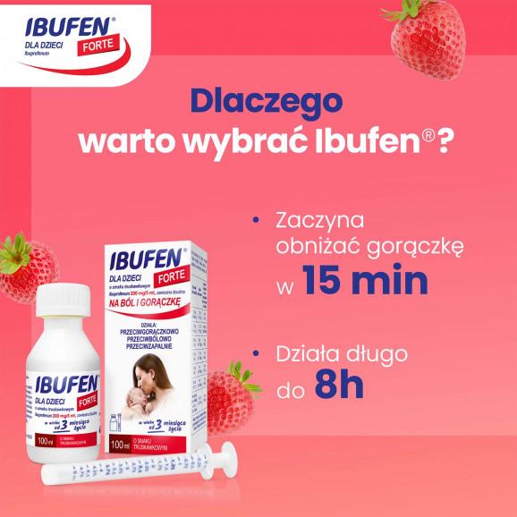 Ibufen dla dzieci Forte – zawiesina doustna o smaku truskawkowym (40 ml) Ibufen dla dzieci Forte – zawiesina doustna o smaku truskawkowym (40 ml) - zdjęcie produktu