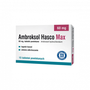 Ambroksol Hasco Max 60 mg, 15 tabletek powlekanych - zdjęcie produktu