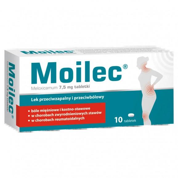 Moilec 7,5 mg tabletki na bóle mięśniowe i kostno-stawowe, 10 sztuk - zdjęcie produktu