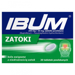 Ibum Zatoki 200 mg + 30 mg, 20 tabletek - zdjęcie produktu