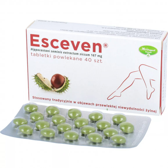 Esceven, 167 mg, tabletki powlekane, 40 sztuk - zdjęcie produktu