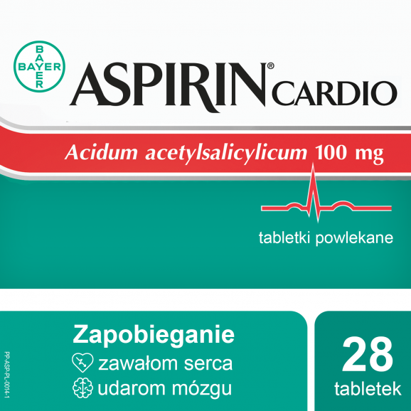 Aspirin Cardio 100 mg – tabletki powlekane (28 szt.) - zdjęcie produktu