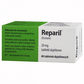 Reparil 20mg tabletki dojelitowe – lek OTC (40 tabletek) - zdjęcie produktu