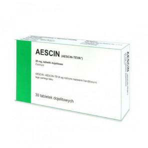 Aescin 20 mg, 30 tabletek dojelitowych (import równoległy Delfarma) - zdjęcie produktu