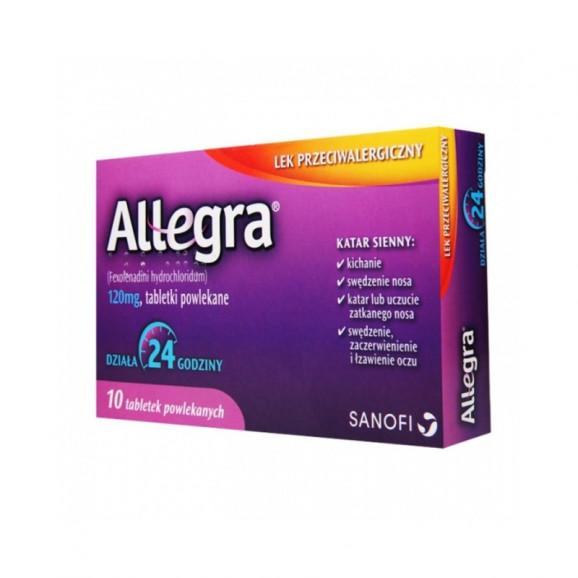 [30.04.2026] Allegra 120mg, 10 tabletek powlekanych - zdjęcie produktu