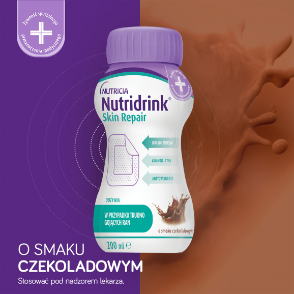 [23.02.2026] Nutridrink Skin Repair czekoladowy – żywność specjalnego przeznaczenia medycznego (4 x 200 ml) - zdjęcie produktu