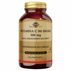 [30.04.2026] Solgar Witamina C 500 mg do ssania, smak żurawinowo-malinowy (90 pastylek) - zdjęcie produktu