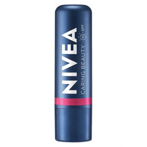 Nivea Caring Beauty 3w1 Pielęgnująca Pomadka do Ust Pink (4,8g) - zdjęcie produktu
