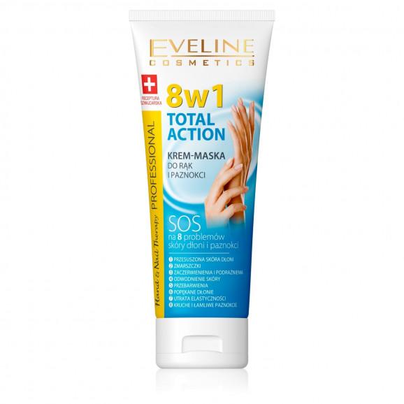 Eveline 8w1 TOTAL ACTION krem-maska do rąk i paznokci (75 ml) Eveline 8w1 TOTAL ACTION krem-maska do rąk i paznokci (75 ml) - zdjęcie produktu