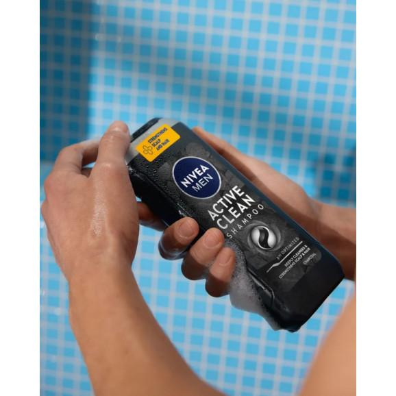 Nivea Men Active Clean Odświeżający szampon z aktywnym węglem, 500 ml - zdjęcie produktu