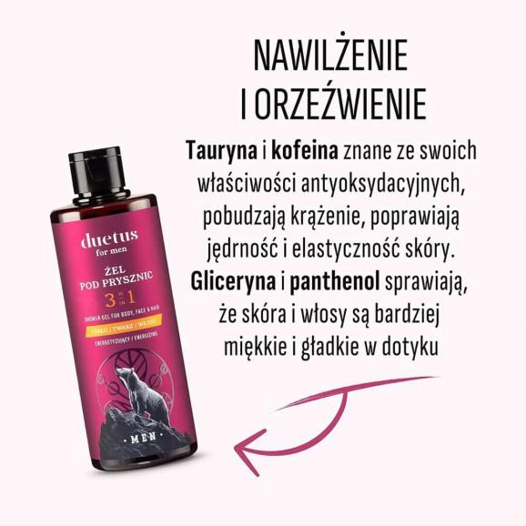 Duetus For Men - energetyzujący żel pod prysznic 3w1 (300 ml) - zdjęcie produktu
