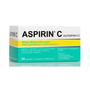 Aspirin C 400 mg + 240 mg – lek (20 tabletek musujących) - zdjęcie produktu
