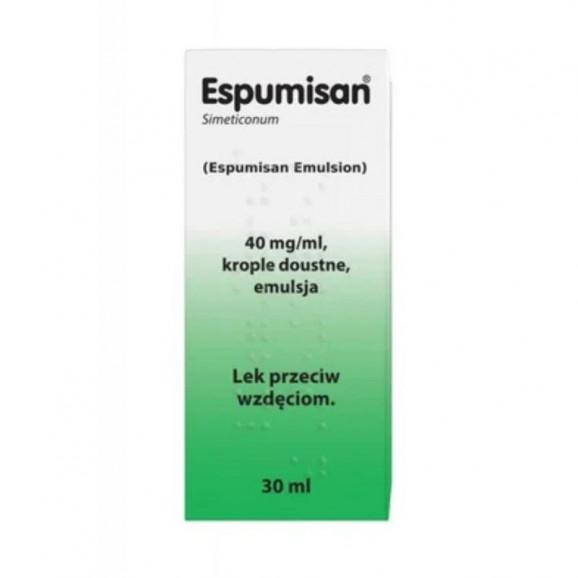 Espumisan 40 mg/ml krople doustne, emulsja (30 ml) Espumisan 40 mg/ml krople doustne, emulsja (30 ml) - zdjęcie produktu